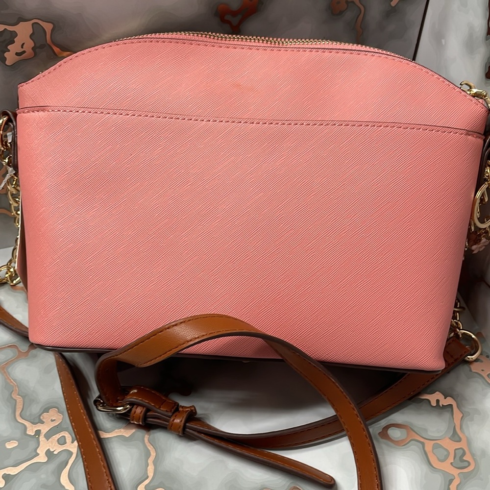 Anne Klein Sawyer Crossbody Coral NWT with free bag charm - Picture 6 of 8